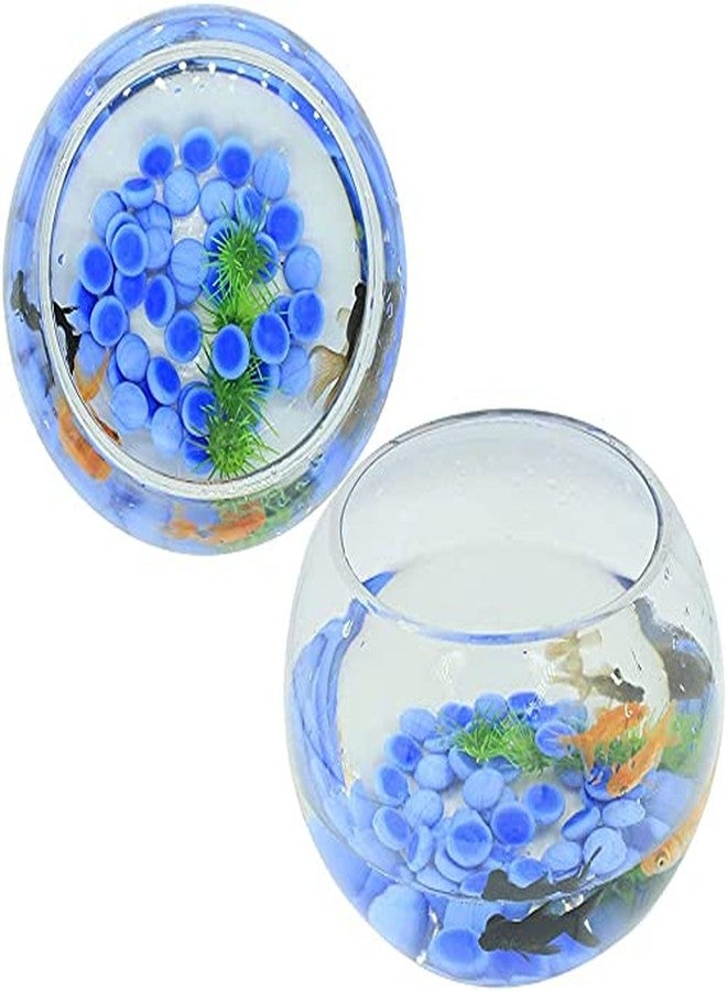 VANNEF Stone Glossy Finish Decorative Shiny Glass Pebbles for Aquarium Vase Filler Home Garden & Outdoor Decoration (Blue_450gm) - Image 3